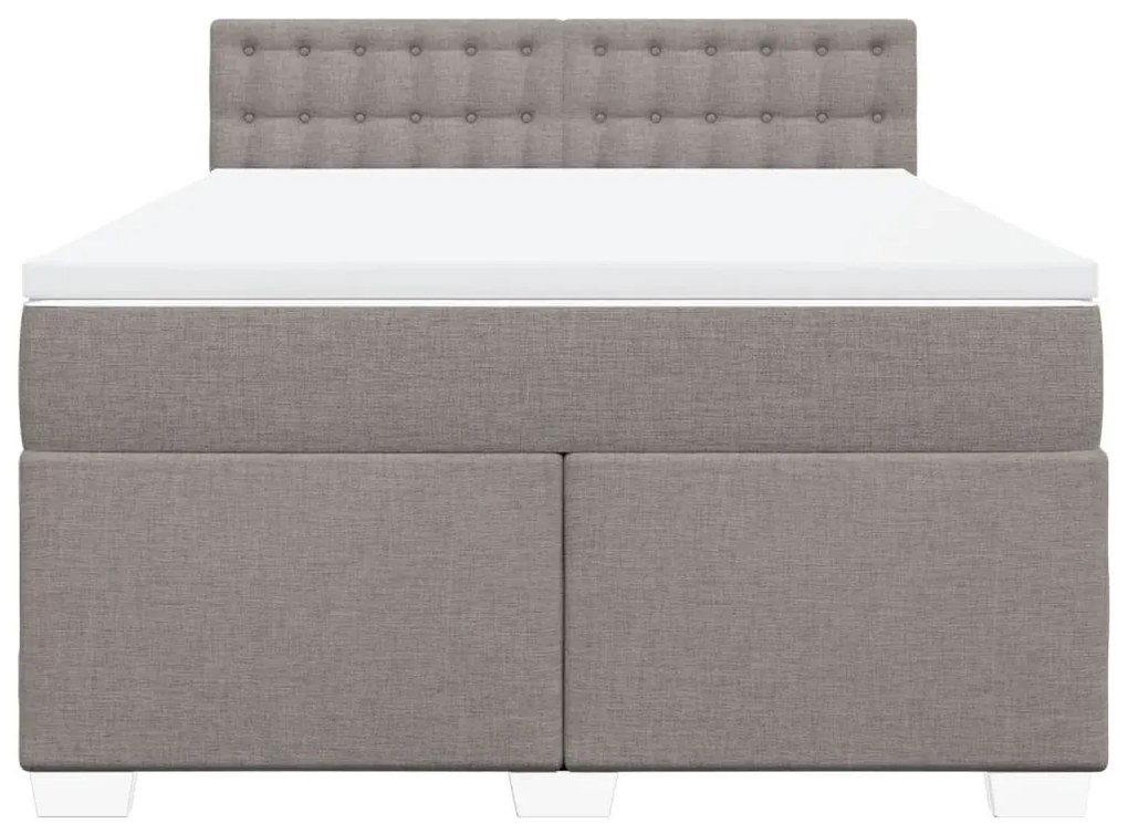 vidaXL Κρεβάτι Boxspring με Στρώμα Taupe 160x200 εκ. Υφασμάτινο