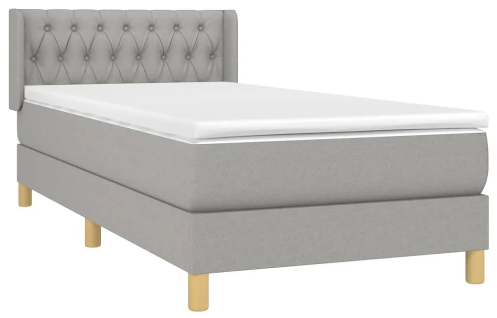 ΚΡΕΒΑΤΙ BOXSPRING ΜΕ ΣΤΡΩΜΑ ΑΝΟΙΧΤΟ ΓΚΡΙ 90X190 ΕΚ. ΥΦΑΣΜΑΤΙΝΟ 3130473