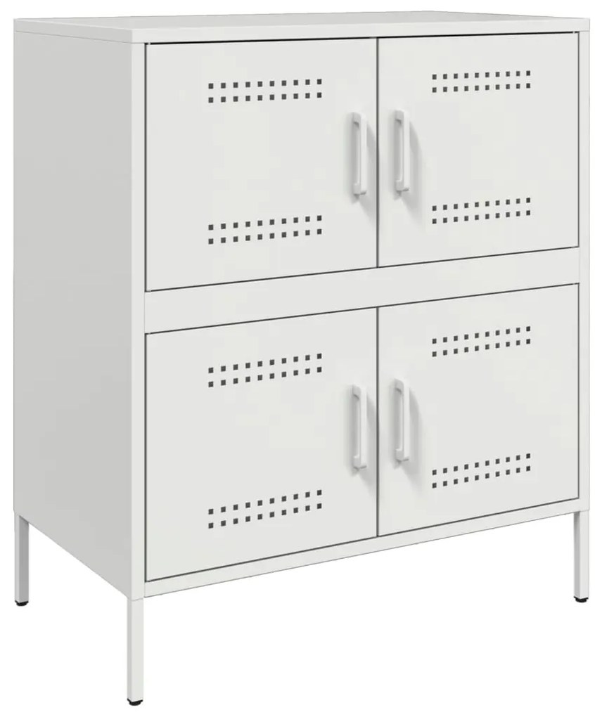 vidaXL Μπουφές Λευκός 68x39x79 εκ. από Ατσάλι