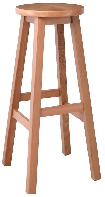 WOODWELL ΟΞΙΑ Σκαμπό BAR Τετράγωνο, Λούστρο Φυσικό 35x35x77cm (ΚάθισμαΦ30cm) Ε453,1