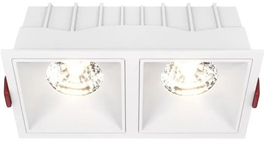 Χωνευτό Σποτ Οροφής Alfa LED 30W 3000K Διπλό Λευκό DL043-02-15W3K-D-SQ-W MAYTONI-DL043-02-15W3K-SQ-W-Λευκό DL043-02-15W3K-SQ-W