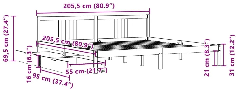 ΣΚΕΛΕΤΟΣ ΚΡΕΒ. ΧΩΡΙΣ ΣΤΡΩΜΑ ΛΕΥΚΟ 200X200 ΕΚ ΜΑΣΙΦ ΠΕΥΚΟ 3301645