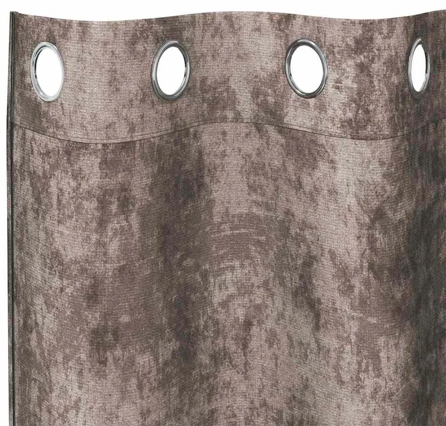 vidaXL Κουρτίνα με κουρτίνες 2 pcs Καπουτσίνο 140 x 140 cm Βελούδο