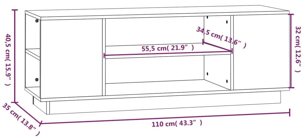 ΈΠΙΠΛΟ ΤΗΛΕΟΡΑΣΗΣ ΜΑΥΡΟ 110X35X40,5 ΕΚ. ΑΠΟ ΜΑΣΙΦ ΞΥΛΟ ΠΕΥΚΟΥ 814413