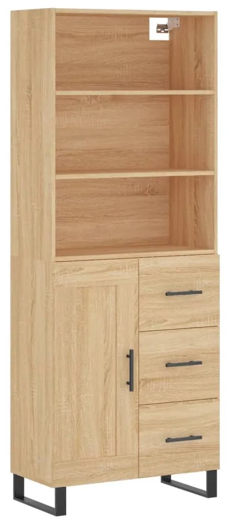 vidaXL Ντουλάπι Sonoma δρυς 69,5 x 34 x 180 εκ. από Επεξεργασμένο Ξύλο