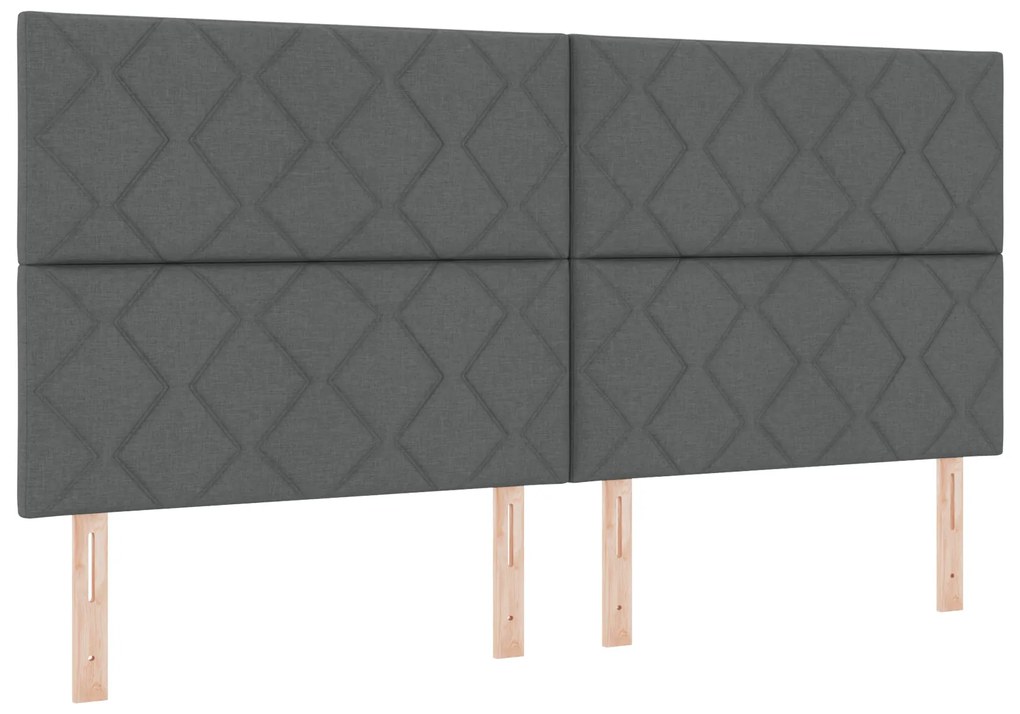 vidaXL Κρεβάτι Box Spring με Στρώμα Σκούρο Γκρι 200x200 εκ Ύφασμα