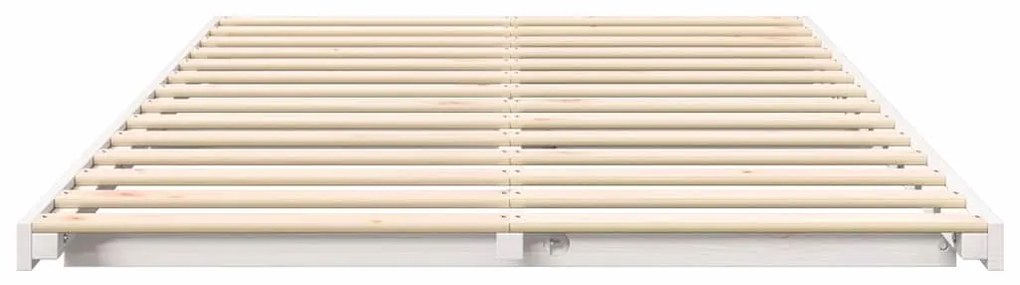 vidaXL Κρεβάτι δαπέδου Λευκό 120 x 200 cm Μασίφ ξύλο πεύκου