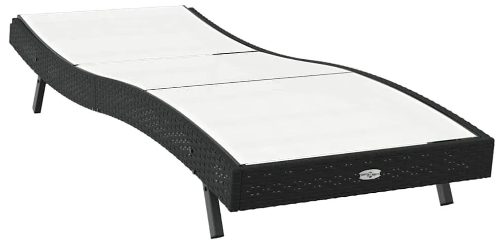 vidaXL Ξαπλώστρα Μαύρο, Λευκό 70 x 197 x 82 εκ. Πολυ-ρακί, Μέταλλο