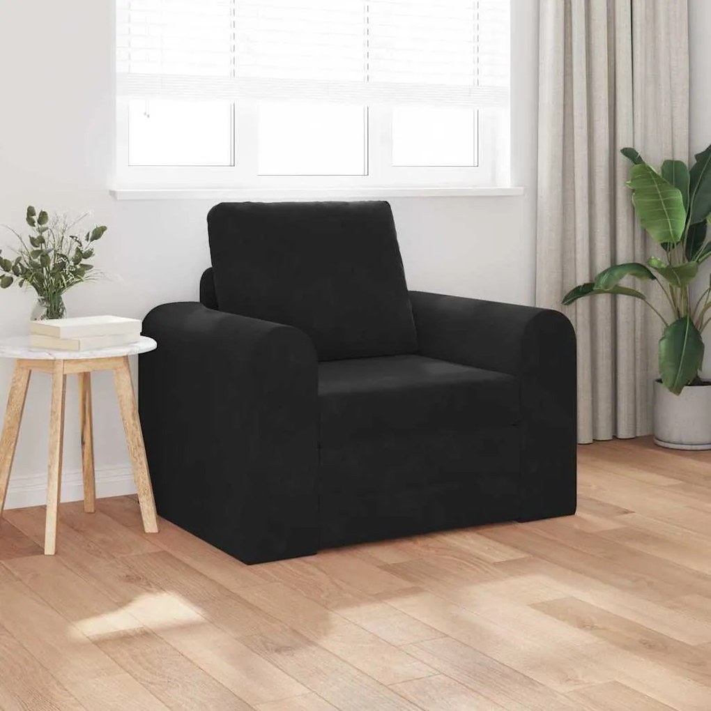 vidaXL Καθίσμα Σαλονιού Κρεβάτι 2-in-1 Μαύρο 98x71x83 εκ. Βελούδο
