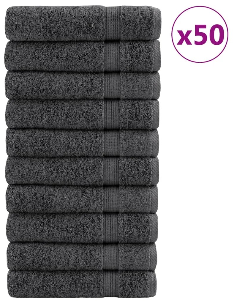 vidaXL Πετσέτες Χεριών Premium SOLUND 50 Τεμ Ανθρακί 50x100εκ 600γρ/μ²