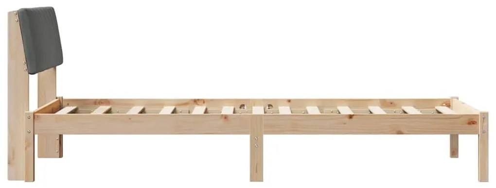 vidaXL Σκελετός Κρεβατιού με κεφαλάρι Καφέ και σκούρο γκρι 90 x 200 cm