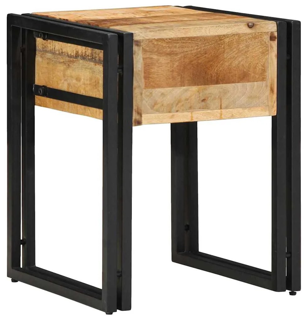 vidaXL End Table Καφέ και Μαύρο 40 x 40 x 50 cm Στερεό ξύλο μάνγκο