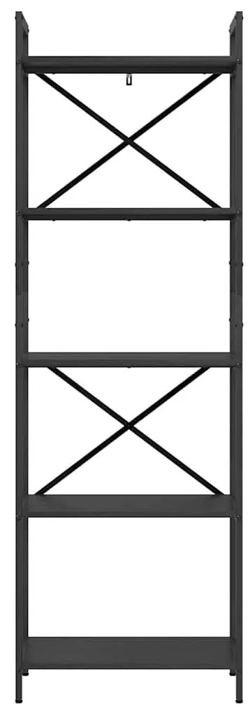 vidaXL Ράφι Βιβλίων Μαύρη Οξυά 56 x 34 x 171 εκ Επεξεργασμένο ξύλο