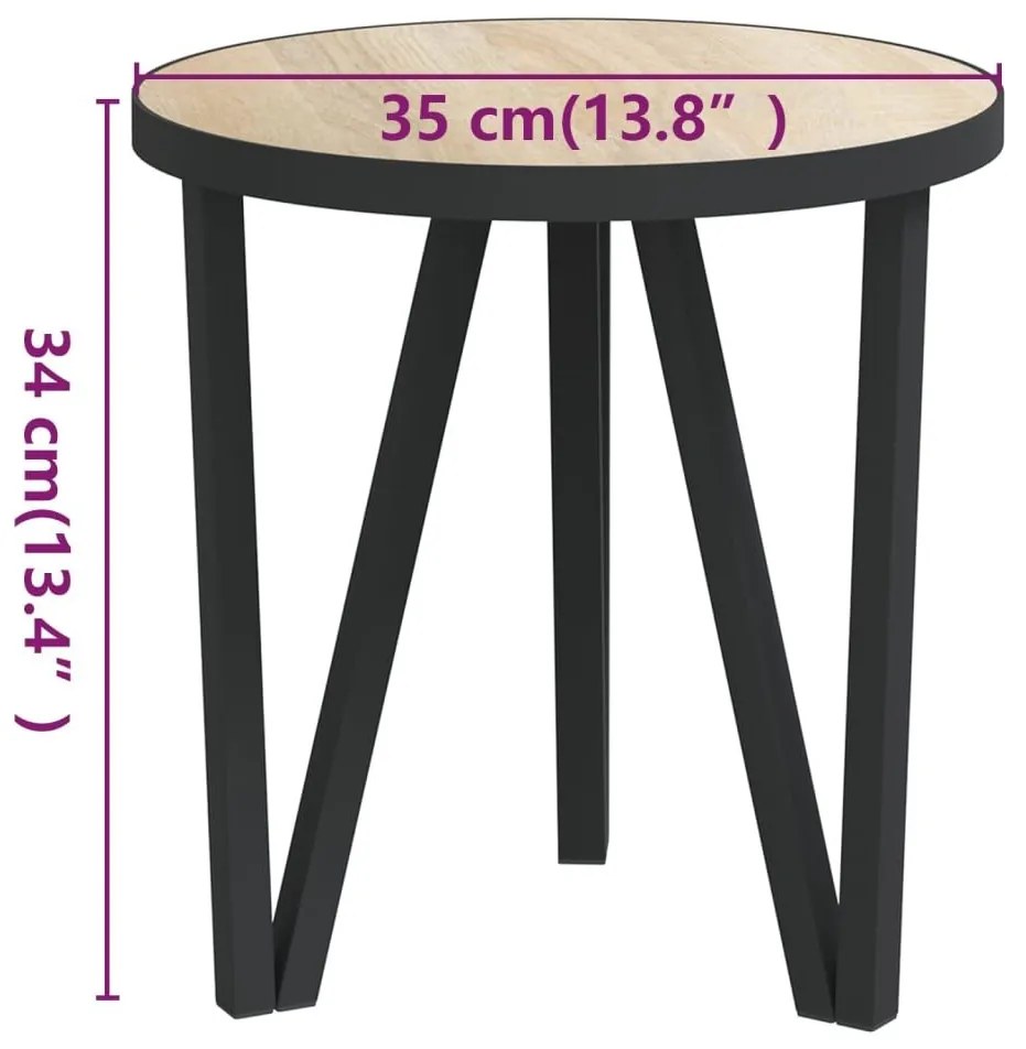 Τραπεζάκι Sonoma Δρυς Ø35 εκ. από MDF - Καφέ