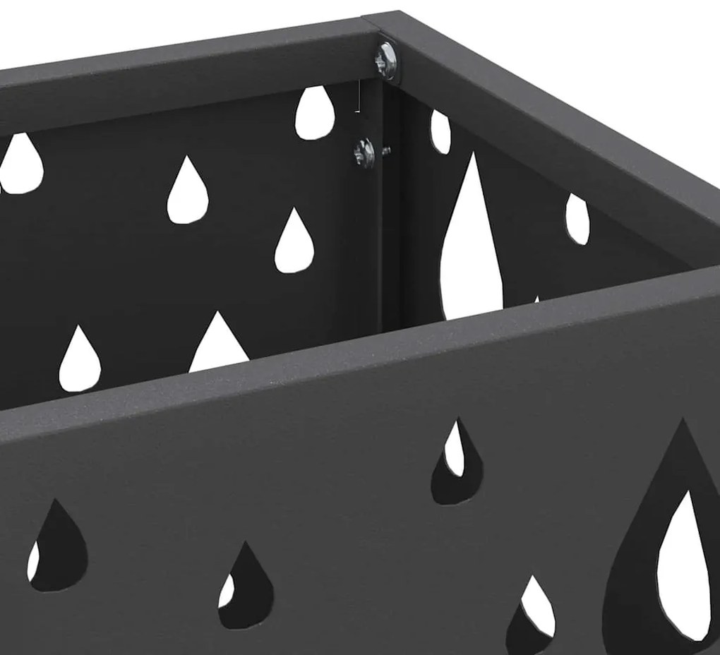 vidaXL Σχέδιο & βάση αποθήκευσης Μαύρο 15.5 x 15.5 x 49 εκ Ατσάλι