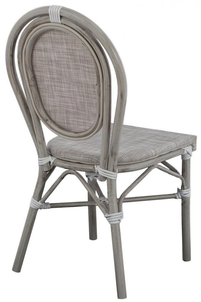 Καρέκλα KASON C5109 Αλουμινίου Bamboo Look Πατίνα Γκρί με Textline 45x57x88 εκ. 45x57x88 εκ.