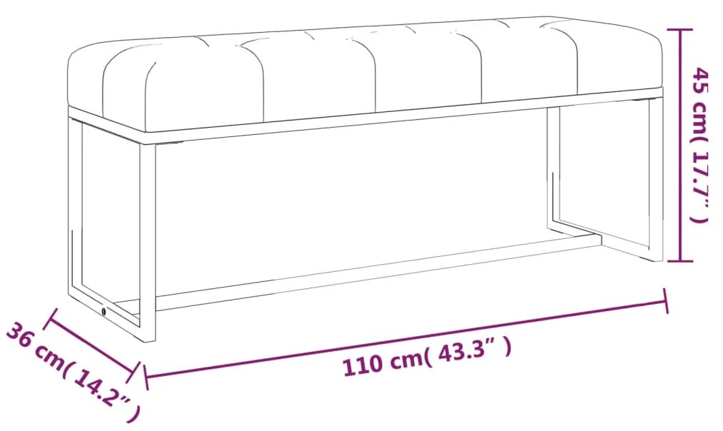 vidaXL Πάγκος Μπεζ 110x36x45 εκ. Βελούδινος