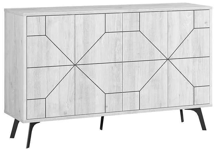 Μπουφές μελαμίνης Giacomo Megapap χρώμα λευκό αντικέ 123x35x77,4εκ.