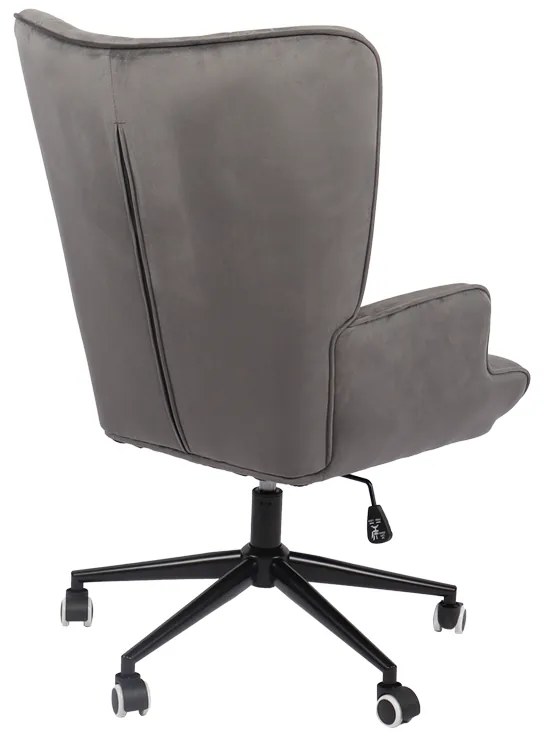 Καρέκλα γραφείου διευθυντή Lobima pakoworld περιστρεφόμενη ανθρακί βελούδο 68x71x105-112εκ