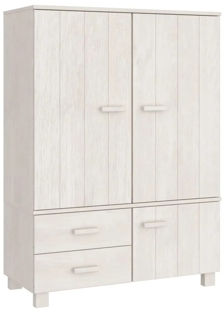 vidaXL Ντουλάπα HAMAR Λευκή 99 x 45 x 137εκ. από Μασίφ Ξύλο Πεύκου