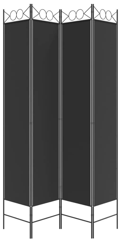 vidaXL Διαχωριστικό Δωματίου με 4 Πάνελ Μαύρο 160x220 εκ. Υφασμάτινο