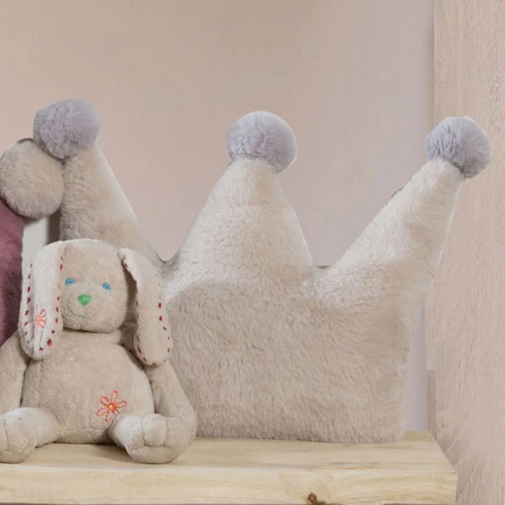 Γούνινο Διακοσμητικό Μαξιλάρι (40x27) Nef-Nef Homeware Baby Crown Ecru