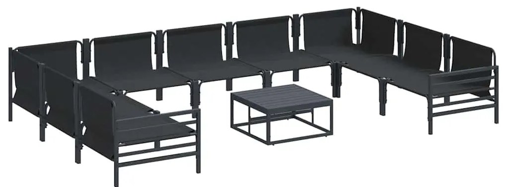 vidaXL Σετ Καναπέ Κήπου 10 pcs Ανθρακί Ατσάλι