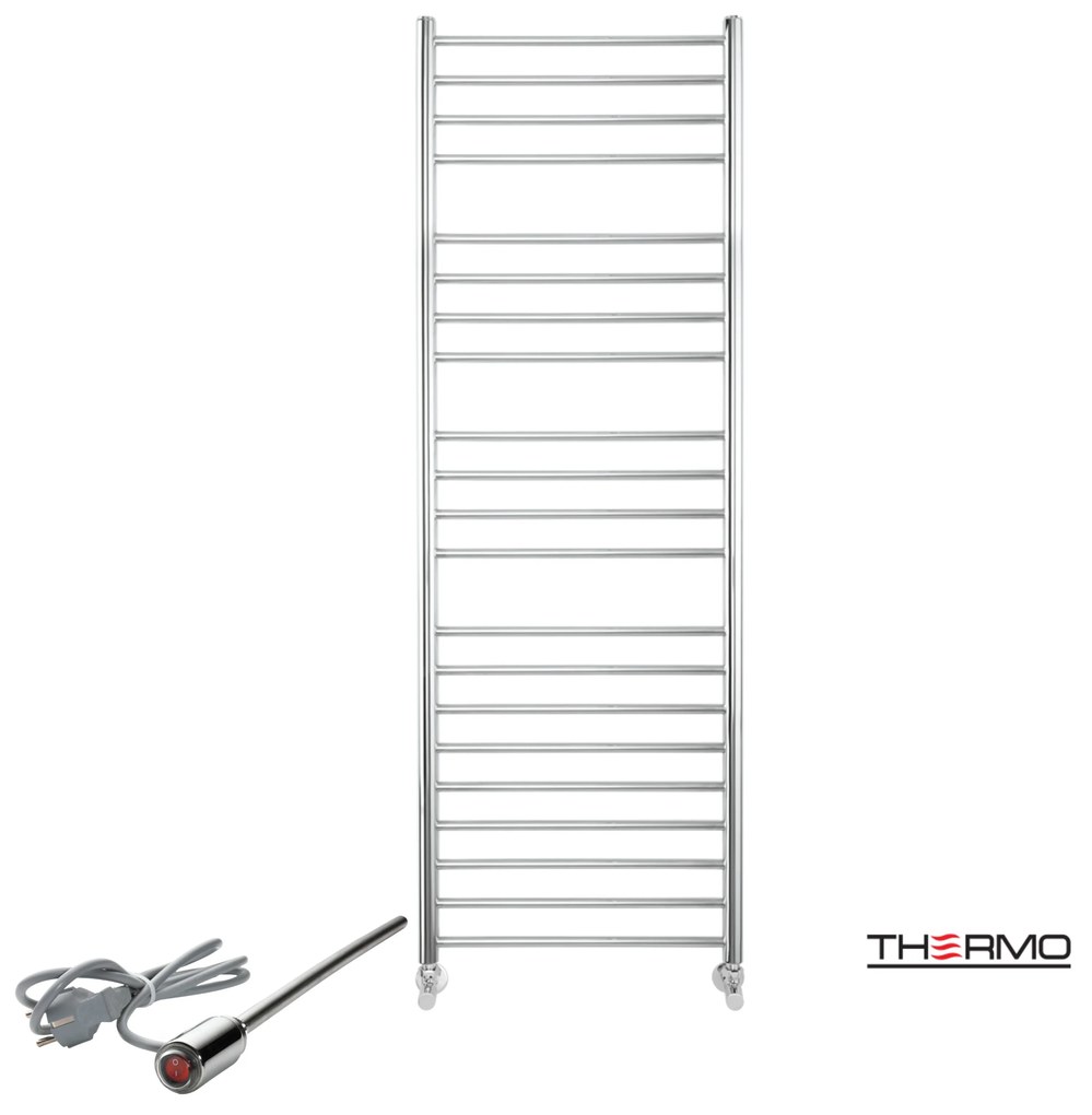 Thermo BELLAVIA Θερμαινόμενη πετσετοκρεμάστρα από ανοξείδωτο χάλυβα με ηλεκτρική λειτουργία 150x50cm Inox Polished