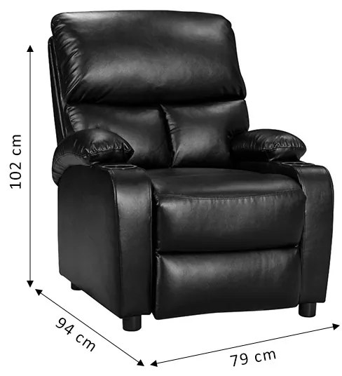 Πολυθρόνα Gartia pakoworld relax PU καφέ 79x94x102εκ - 269-000002