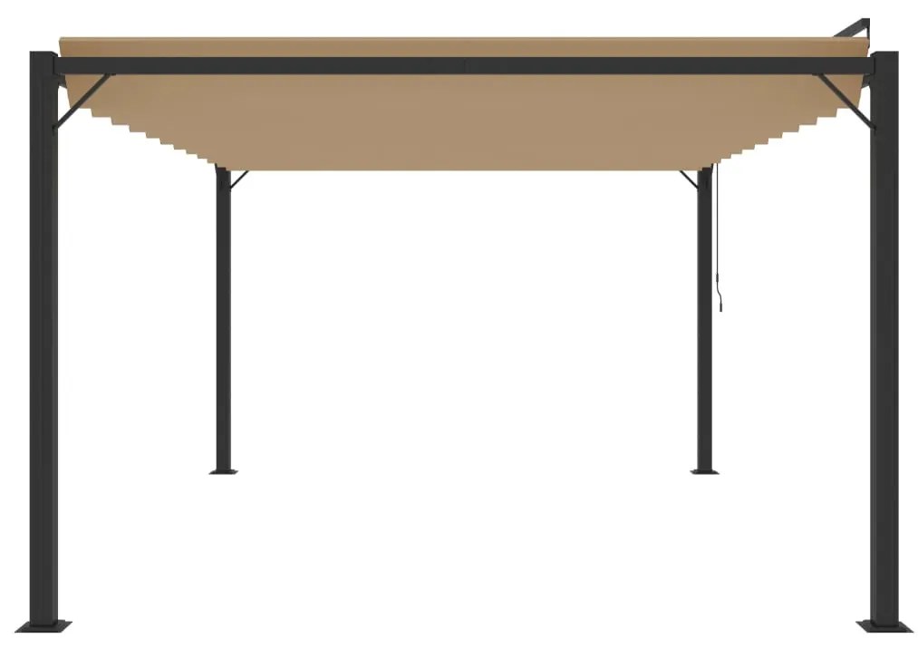 vidaXL Κιόσκι με Ανοιγόμενη Οροφή Taupe 3 x 4 μ. Ύφασμα και Αλουμίνιο