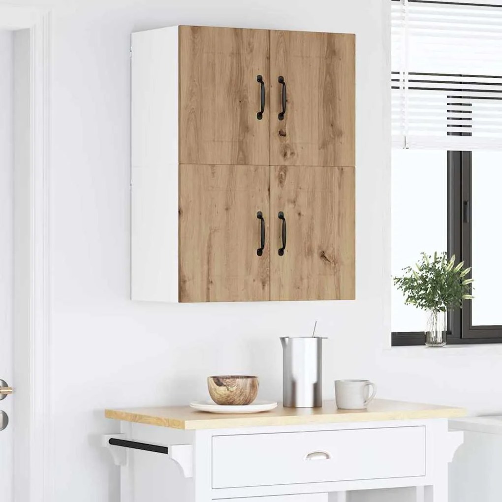 vidaXL Κρεμαστό ντουλάπι κουζίνας με πόρτα Artisan Oak 60 x 31 x 40 εκ