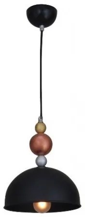 Φωτιστικό κρεμαστό MONA BLACK μαύρο με ξύλο Φ24 HL-045RS-1P Homelighting-77-2742-Μαύρο 77-2742