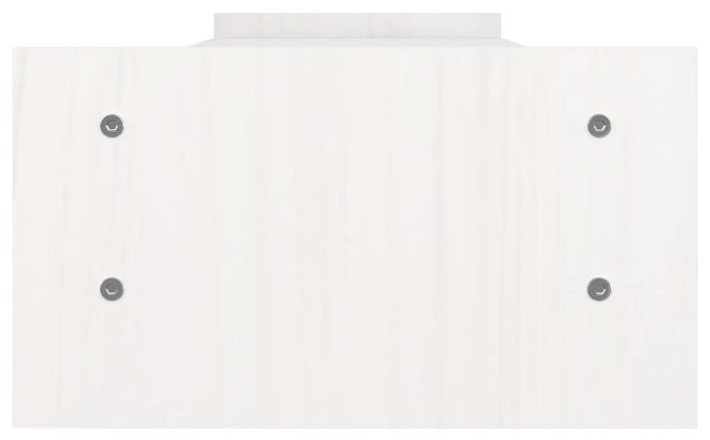 vidaXL Βάση Οθόνης Λευκή 100x27x15 εκ. από Μασίφ Ξύλο Πεύκου