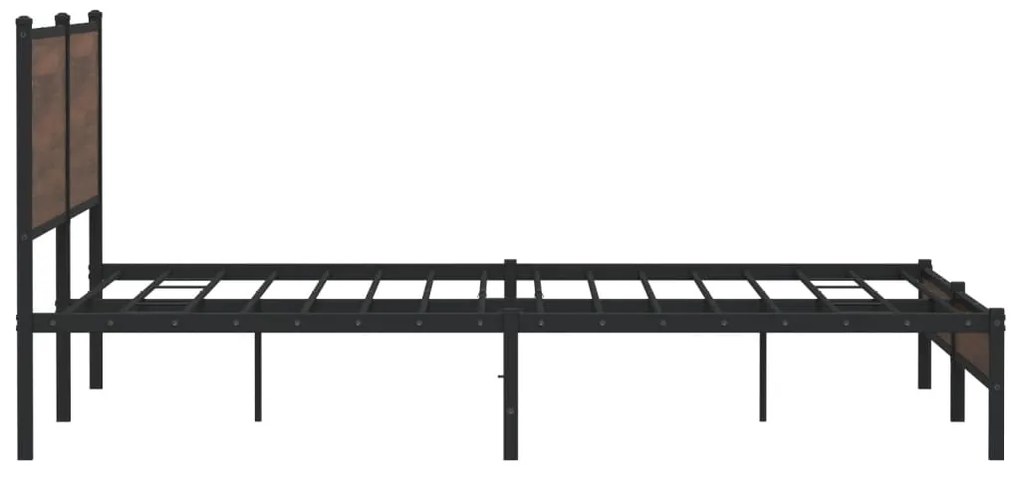 vidaXL Σκελετός Κρεβ. Χωρίς Στρώμα Καφέ Δρυς 200x200 εκ. Μεταλλικό