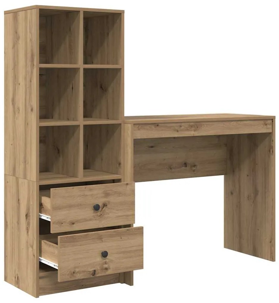 vidaXL Γραφείο με αποθηκευτικό χώρο με συρτάρι 2 pcs artisan δρυς