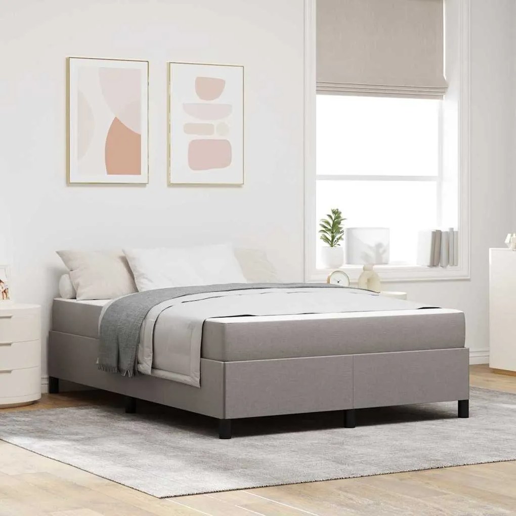 vidaXL Κρεβάτι με ελατήρια Taupe 160 x 200 cm ύφασμα