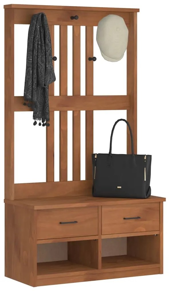 vidaXL Δέντρο χωλ "SANDNES" 87x40x159,5 εκ. Πεύκο μασίφ ξύλο