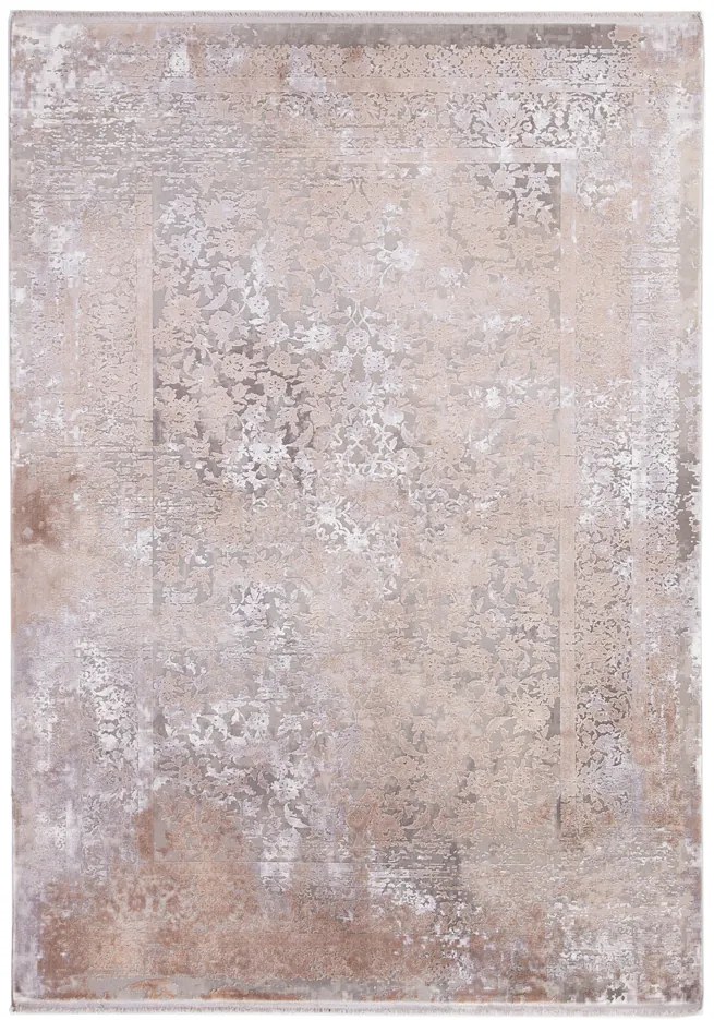 Χειμερινό χαλί μοντέρνο Bamboo Silk 8097A L. Grey D. Beige 100 x 160