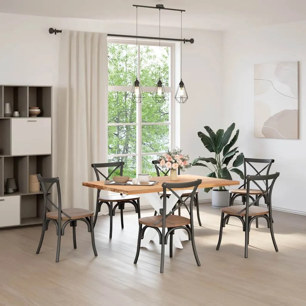 vidaXL Τραπεζαρία με Πόδια σε Σχήμα Αράχνης Λευκό 85x85x(72-73) εκ. Ατσάλι