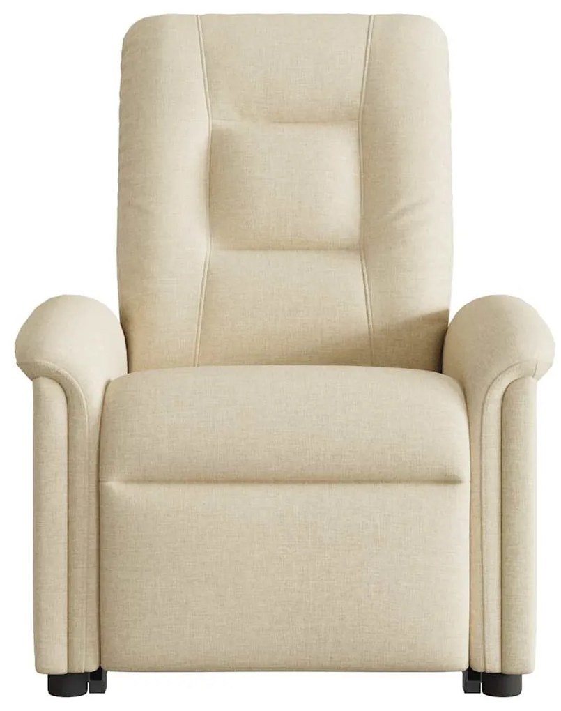 vidaXL Πολυθρόνα Μασάζ Ηλεκ. Ανακλινόμενη με Ανύψωση Κρεμ Υφασμάτινη