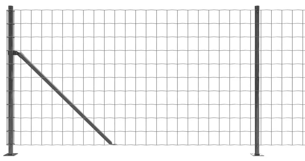 Συρματόπλεγμα Περίφραξης Ανθρακί 0,8 x 25 μ. με Βάσεις Φλάντζα - Ανθρακί