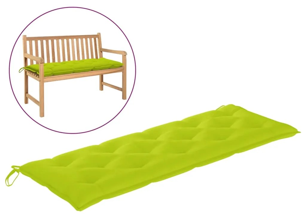 Μαξιλάρι Πάγκου Κήπου Έντονο Πράσινο 150x50x7 εκ. Ύφασμα Oxford