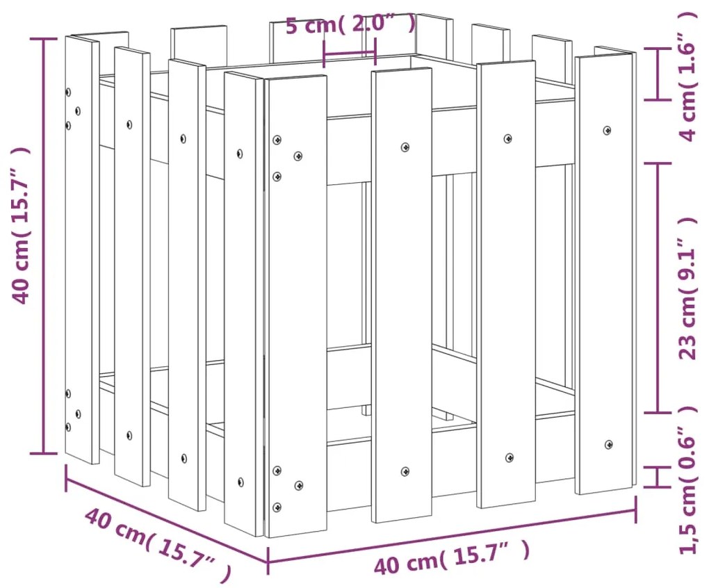 ΖΑΡΝΤΙΝΙΕΡΑ ΜΕ ΣΧΕΔΙΟ ΦΡΑΧΤΗ 40 X 40 X 40 ΕΚ. ΜΑΣΙΦ ΞΥΛΟ ΠΕΥΚΟΥ 832447