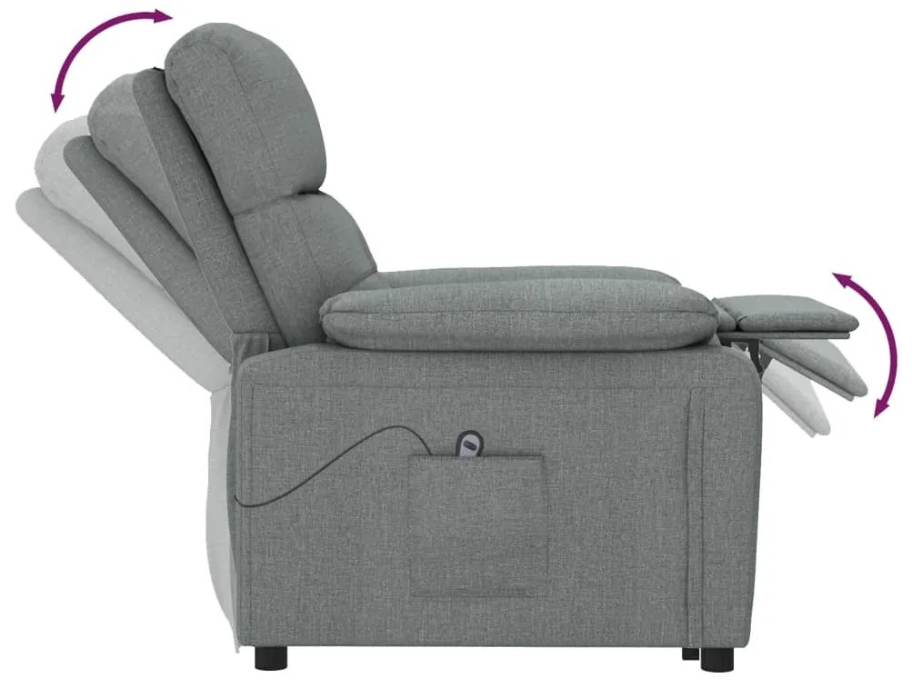 vidaXL Πολυθρόνα Ανακλινόμενη Ηλεκτρική Σκούρο Γκρι Υφασμάτινη