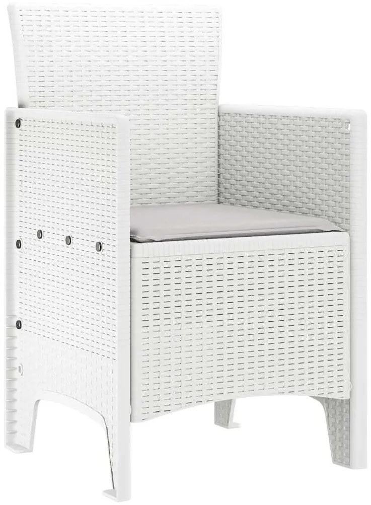 vidaXL Καρέκλες Κήπου με Μαξιλάρια 4 pcs Λευκό 53 x 49 x 85 εκ.