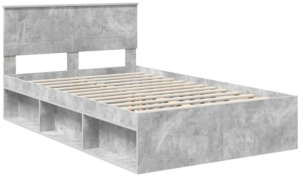 vidaXL Σκελετός Κρεβατιού Σκυρόδεμα 120 x 200 cm Επεξεργασμένο ξύλο