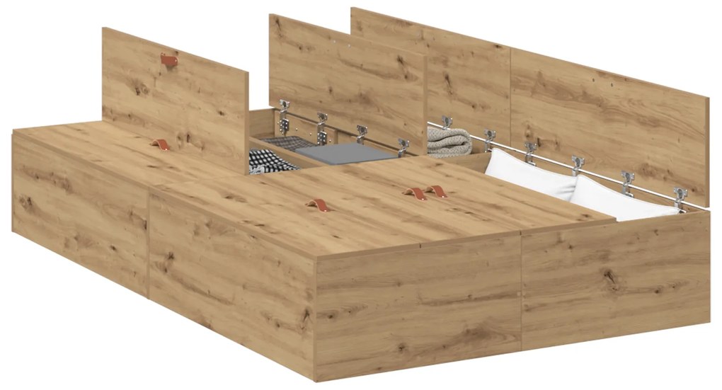 vidaXL μονάδα αποθήκευσης κρεβάτι Artisan Oak 120x190 εκ.