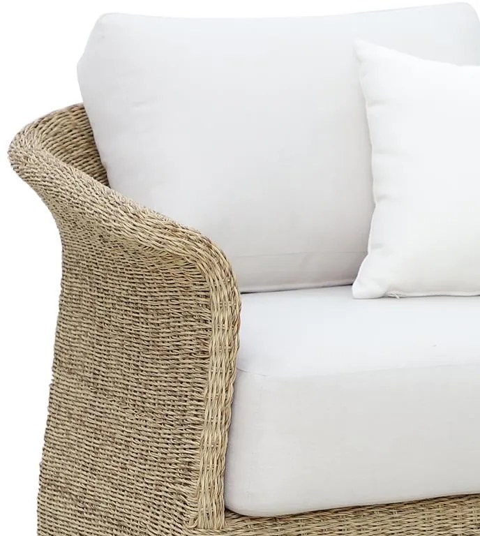 Καρέκλα - Πολυθρόνα Gogi αλουμίνιο-συνθετικό wicker σε φυσικό χρώμα-μπεζ ύφασμα 100x83x73εκ 100x73x83 εκ.