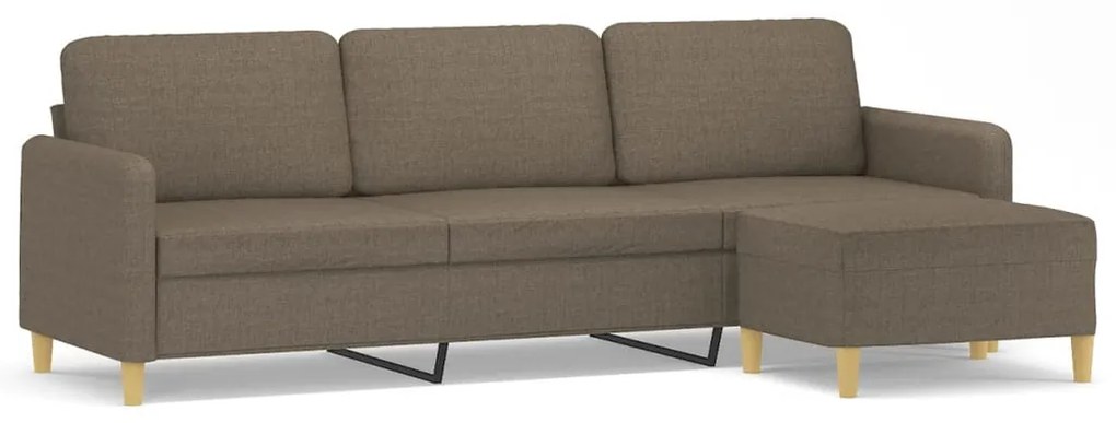 vidaXL Καναπές Τριθέσιος Taupe 180 εκ. Υφασμάτινος με Υποπόδιο