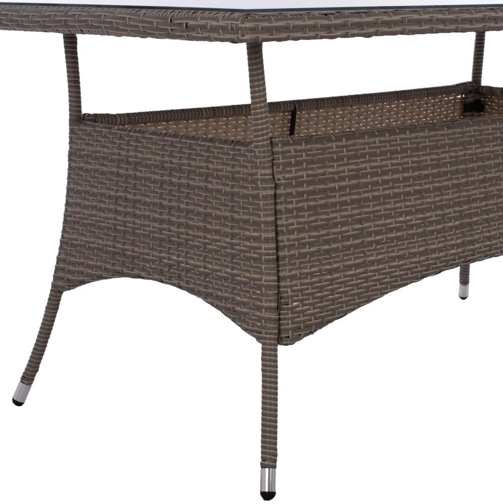Τραπέζι Minsk μεταλλικό rattan γκρι 150x90x75Υ εκ. 150x90x75 εκ.